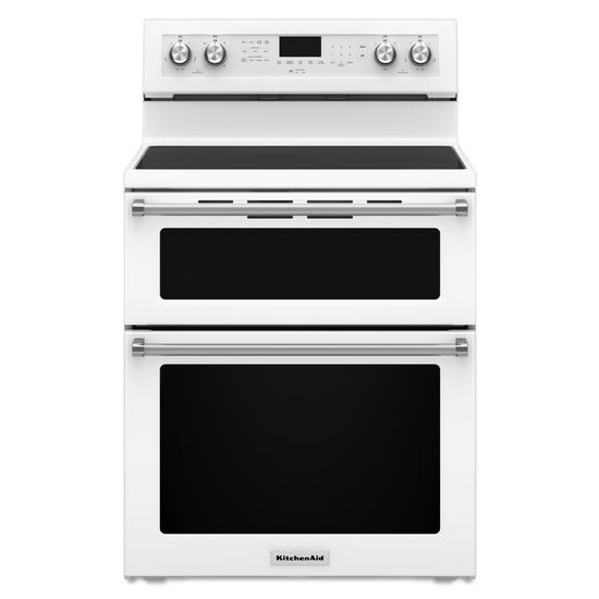 KitchenAid 30Inch 5 Burner Electric Double Oven Convection Range Sheely's Furniture